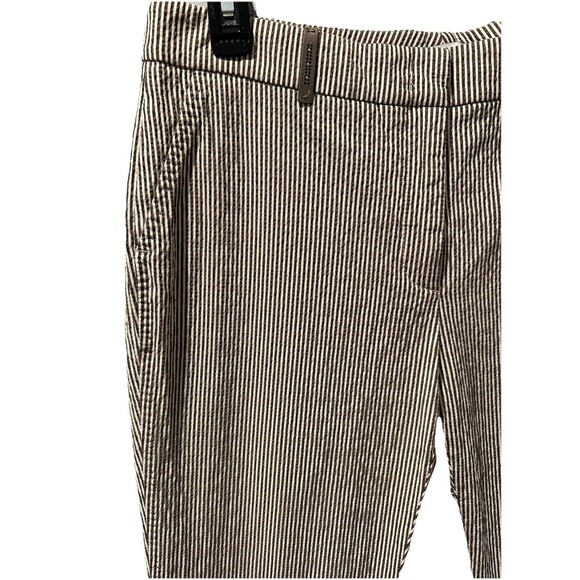 Peserico seersucker pin striped ankle  pants Italian size 48/ US Sm-Medium - Picture 3 of 13